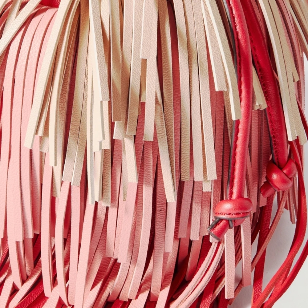Zimmermann Unique Purse Coral Pink Fringe Crossbody Bag - Picture 11 of 16